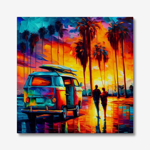 Campervan sunset canvas