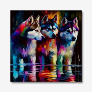 Three Siberian Husky canvas print