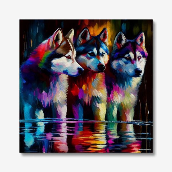 Three Siberian Husky canvas print