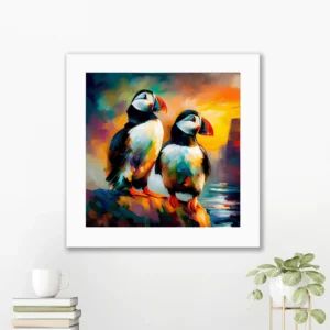 Puffin framed print